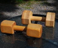 Dumbbells 1000 g hard wood, 8-eck laminated